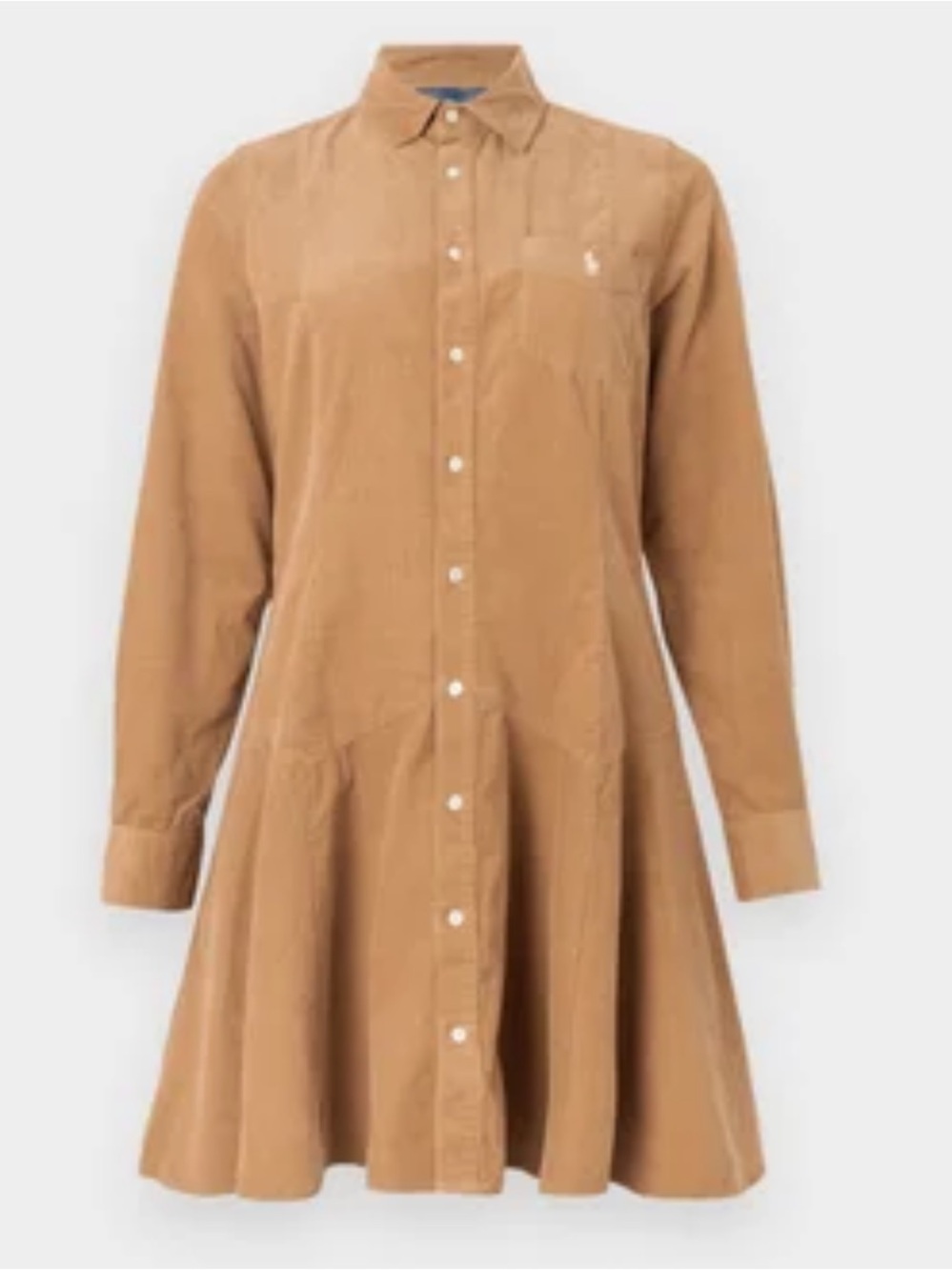 NWT Polo by Ralph Lauren Tan Button-Front Cotton Shirt Dress Sz 10